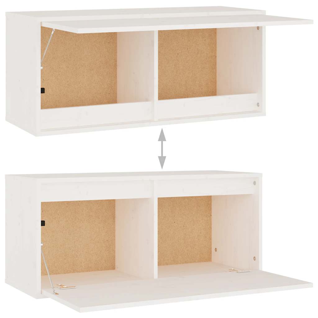 vidaXL Meubles TV 6 pcs Blanc Bois de pin massif