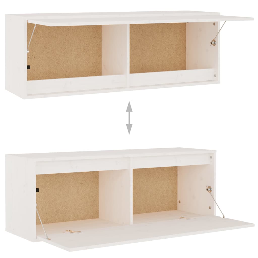 vidaXL Meubles TV 3 pcs Blanc Bois de pin massif