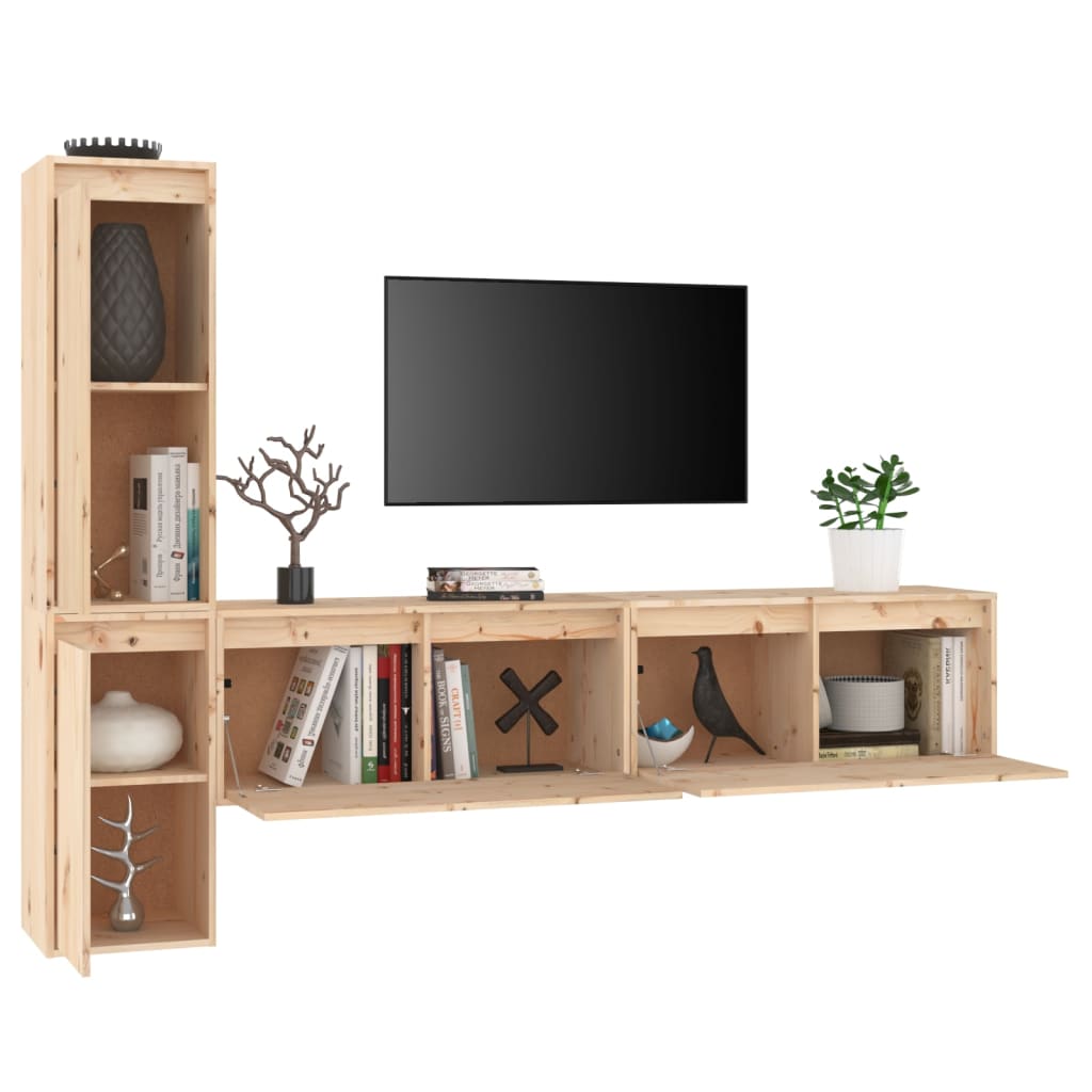 vidaXL Meubles TV 4 pcs Bois de pin massif
