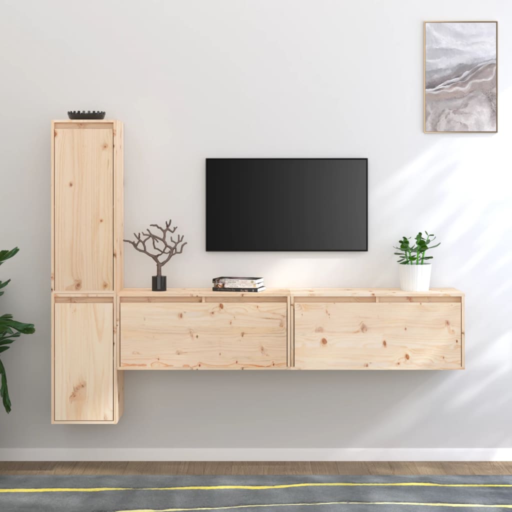vidaXL Meubles TV 4 pcs Bois de pin massif