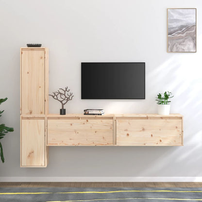 vidaXL Meubles TV 4 pcs Bois de pin massif