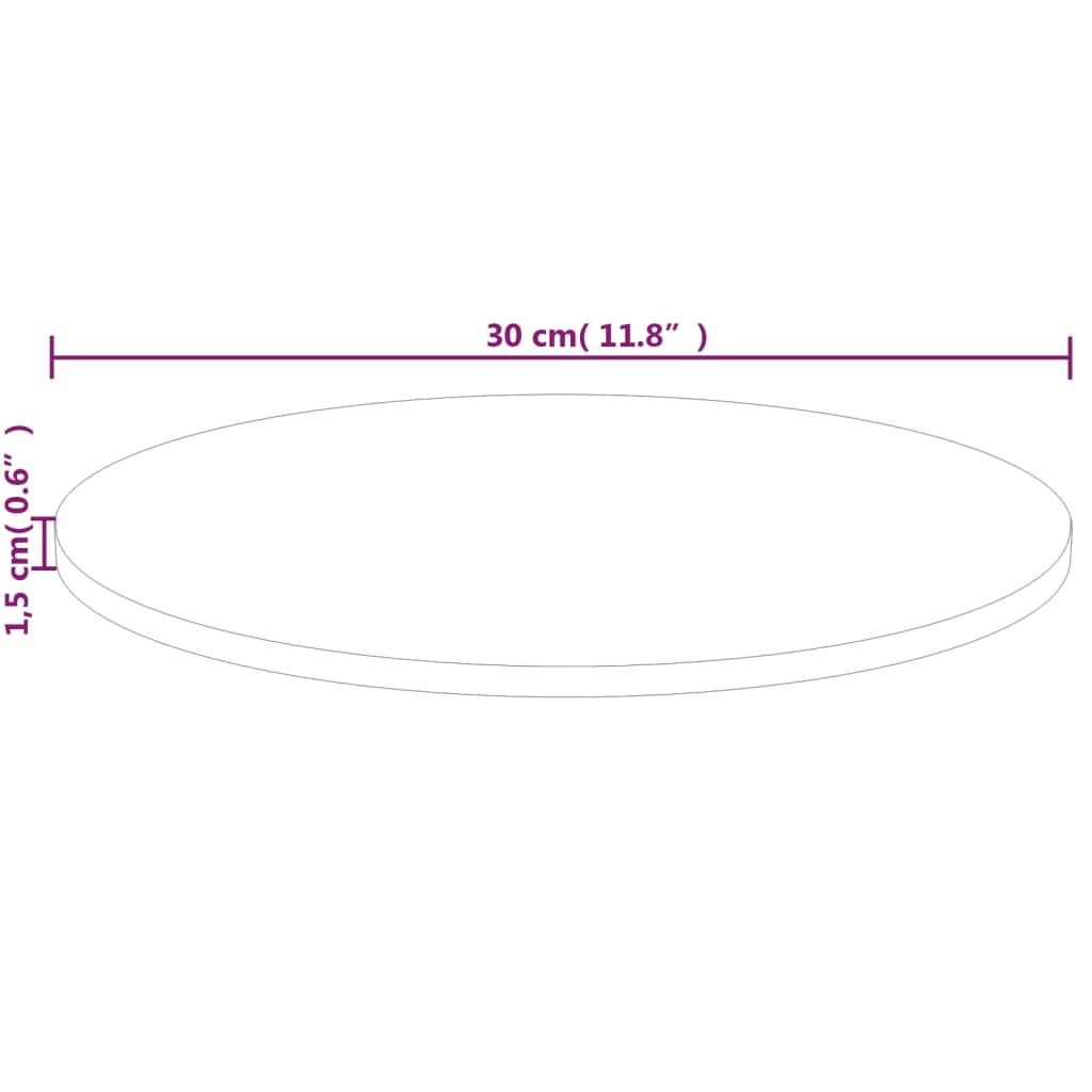 vidaXL Plateau de table rond Ø30x1,5 cm en chêne massif non traité