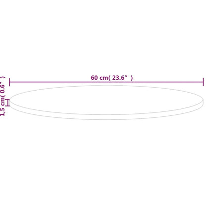 vidaXL Plateau de table rond Ø60x1,5 cm en chêne massif non traité