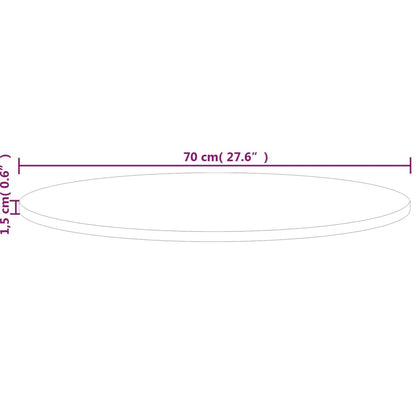 vidaXL Plateau de table rond Ø70x1,5 cm en chêne massif non traité