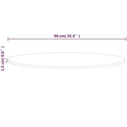 vidaXL Plateau de table rond Ø90x1,5 cm Bois de chêne massif non traité