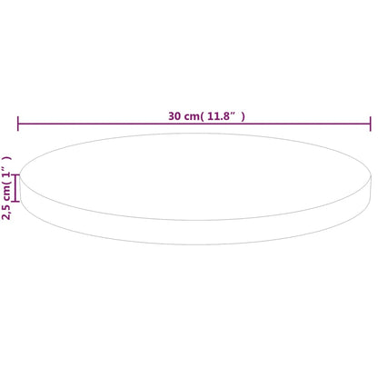 vidaXL Plateau de table rond Ø 30 x 2,5 cm en chêne massif brut