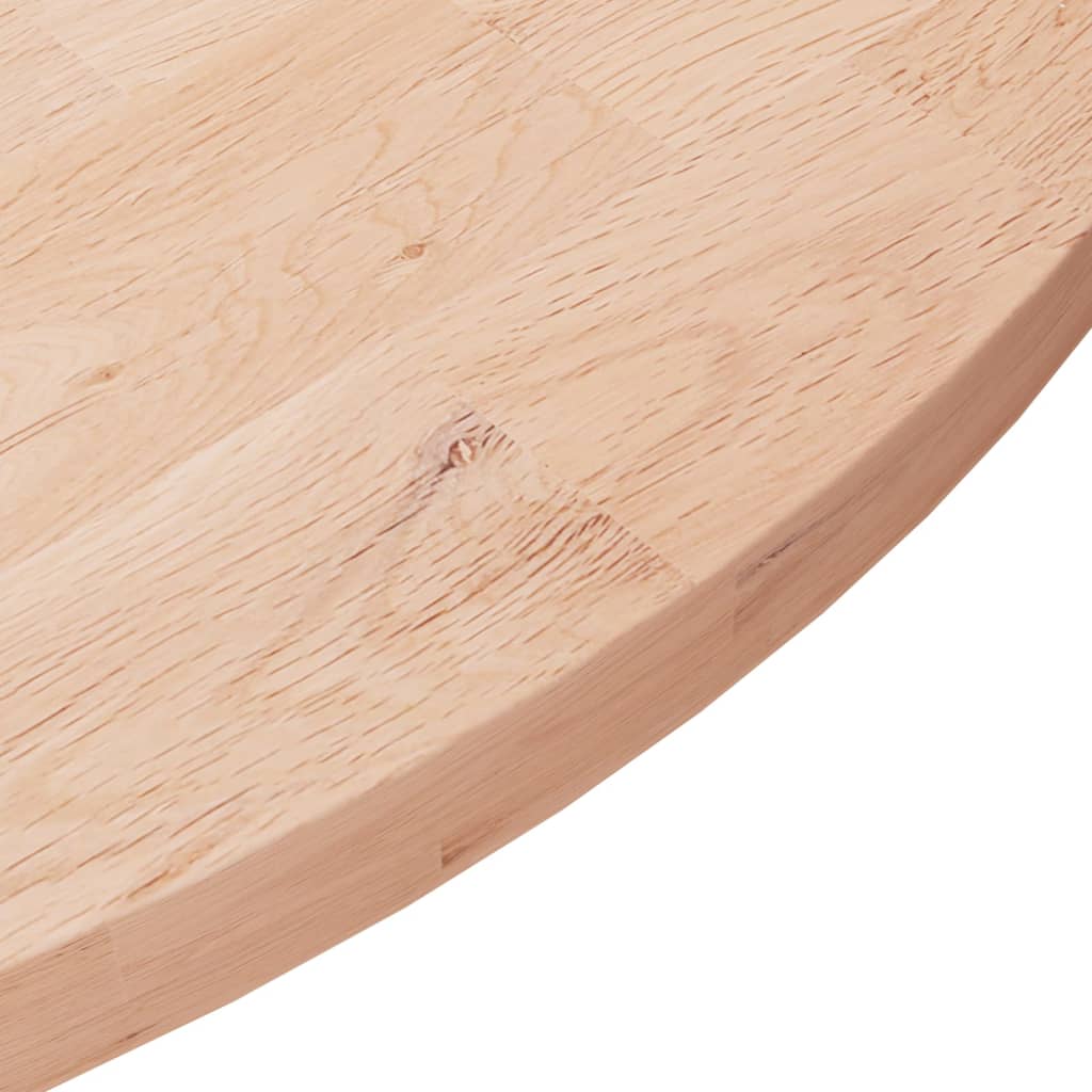 vidaXL Plateau de table rond Ø 60 x 2,5 cm en chêne massif brut