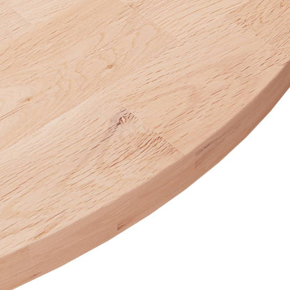 vidaXL Plateau de table rond Ø 60 x 2,5 cm en chêne massif brut