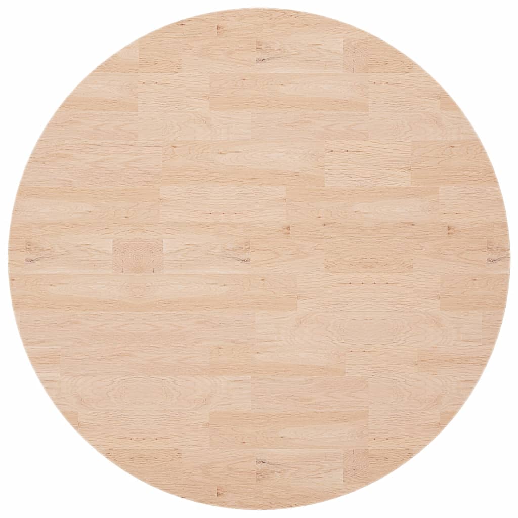 vidaXL Plateau de table rond Ø90x2,5 cm Bois de chêne massif non traité