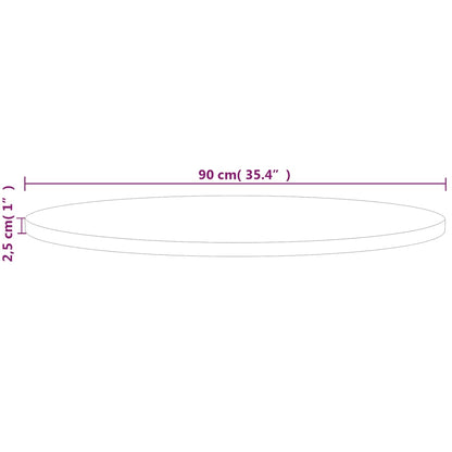 vidaXL Plateau de table rond Ø90x2,5 cm Bois de chêne massif non traité