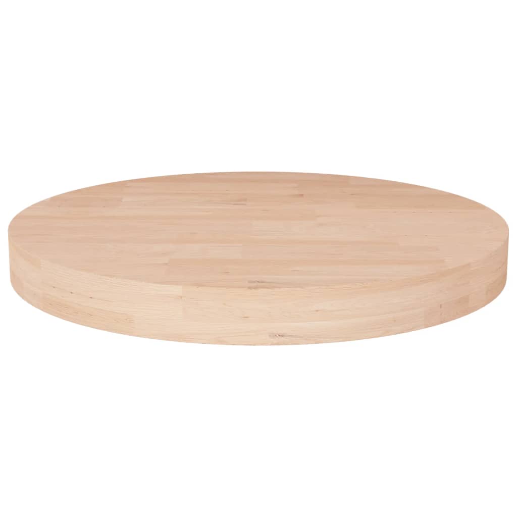vidaXL Plateau de table rond Ø40x4 cm Bois de chêne massif non traité