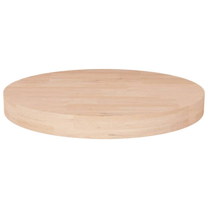 vidaXL Plateau de table rond Ø40x4 cm Bois de chêne massif non traité