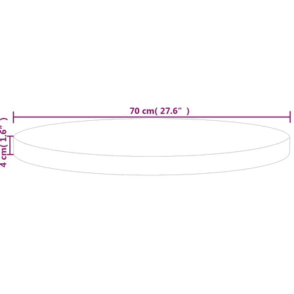 vidaXL Plateau de table rond Ø70x4 cm en chêne massif non traité