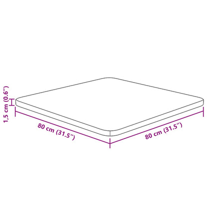 vidaXL Plateau de table carré 80x80x1,5 cm en chêne non traité