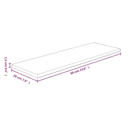 vidaXL Étagère 60x20x1,5 cm Bois de chêne massif non traité