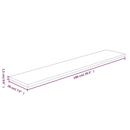 vidaXL Étagère 100x20x1,5 cm Chêne massif non traité