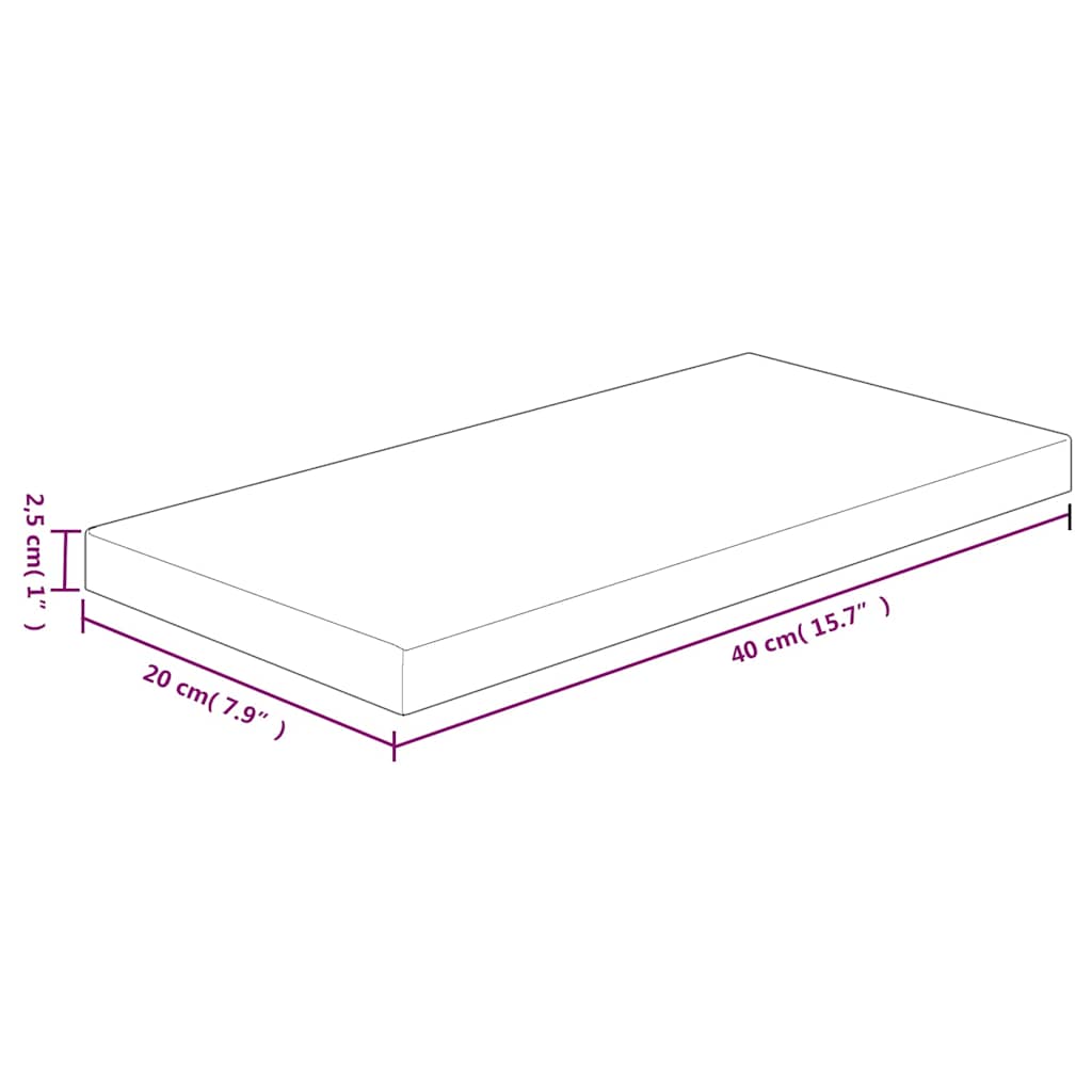 vidaXL Étagère 40x20x2,5 cm Bois de chêne massif non traité
