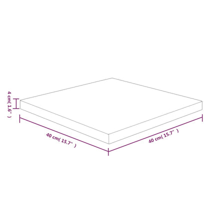 vidaXL Tischplatte Quadratisch 40x40x4 cm Eichenholz Unbehandelt