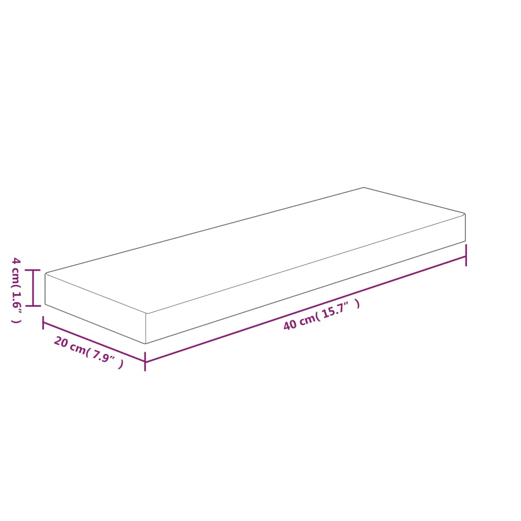 vidaXL Étagère murale 40x20x4 cm en chêne massif non traité