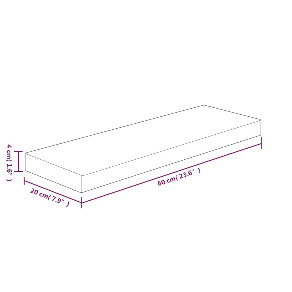 vidaXL Étagère murale 60x20x4 cm Bois de chêne massif non traité