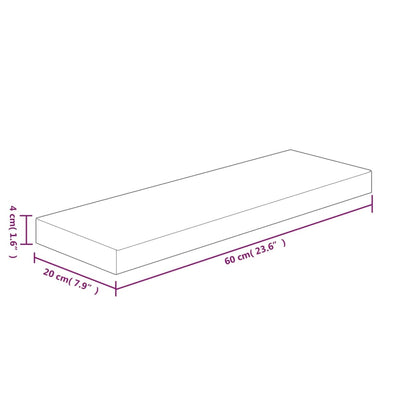 vidaXL Étagère murale 60x20x4 cm Bois de chêne massif non traité