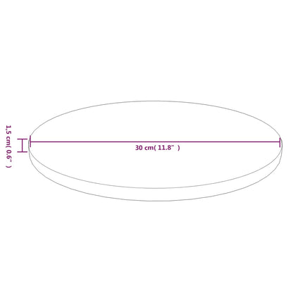 vidaXL Plateau de table rond bois de chêne traité marron clair Ø30x1,5 cm