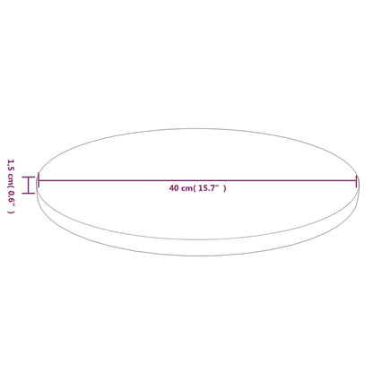 vidaXL Plateau de table rond bois de chêne traité marron clair Ø40x1,5 cm