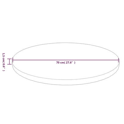 vidaXL Plateau de table rond Marron clair Ø70x1,5 cm Bois de chêne traité