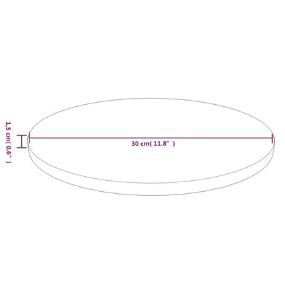 vidaXL Plateau de table rond marron foncé Ø30x1,5 cm en chêne traité