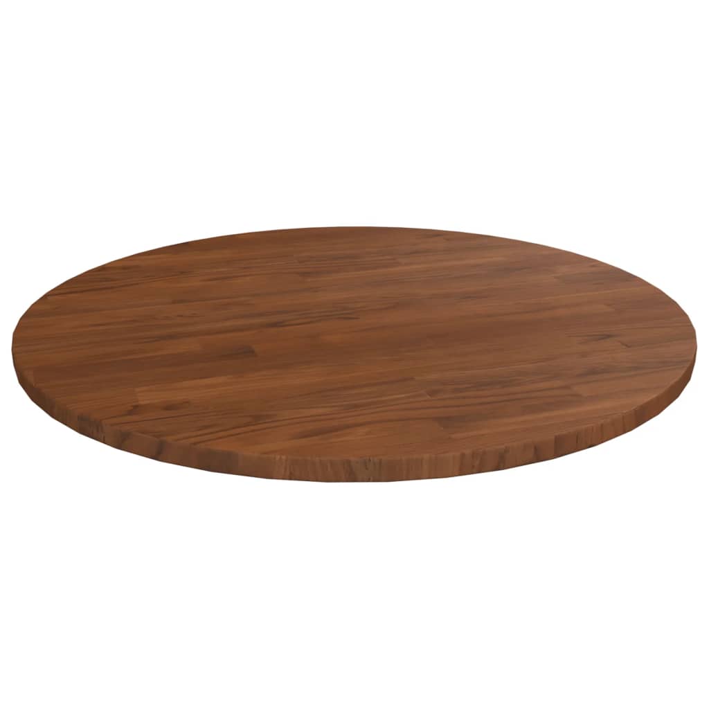 vidaXL Plateau de table rond marron foncé Ø50x1,5 cm en chêne traité