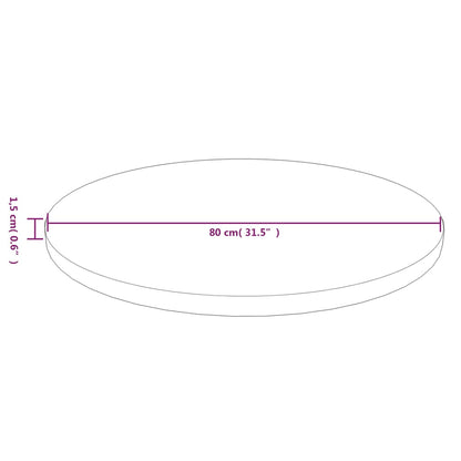 vidaXL Plateau de table rond bois de chêne traité marron foncé Ø80x1,5 cm