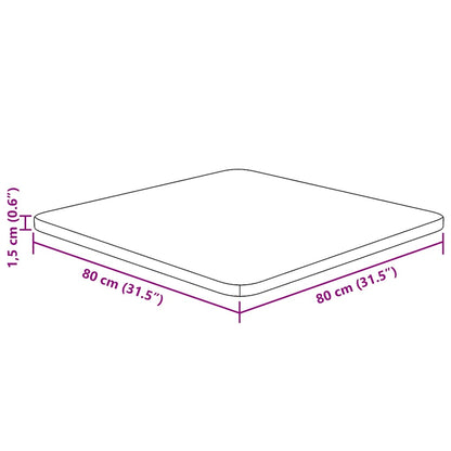 vidaXL Tischplatte Quadratisch Hellbraun 80x80x1,5cm Behandelte Eiche