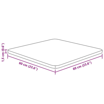 vidaXL Plateau de table carré marron foncé 60x60x1,5 cm chêne traité