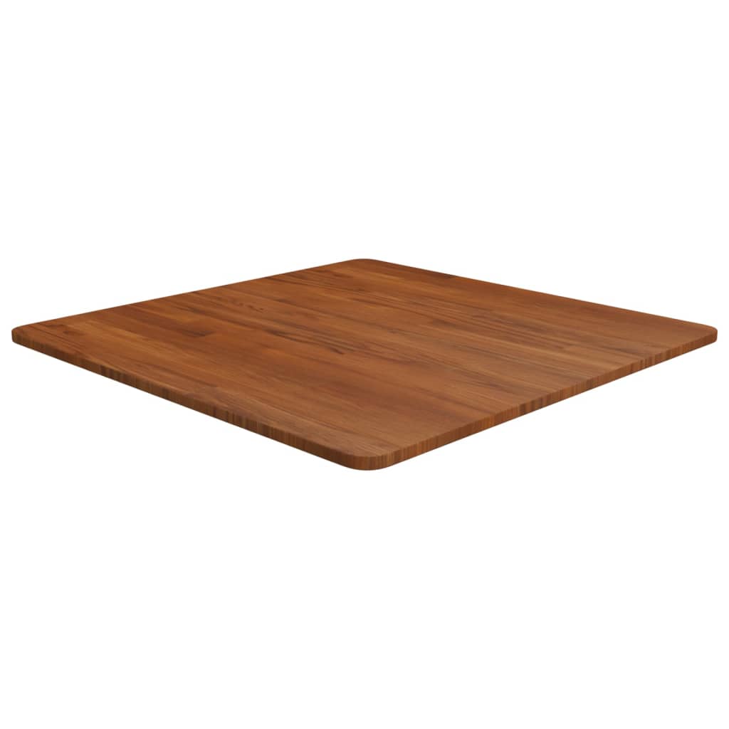 vidaXL Plateau de Table Carré Marron Foncé 70x70x1,5cm Chêne Traité