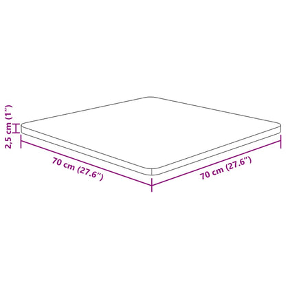 vidaXL Plateau de table carré Chêne traité marron clair 70x70x2,5 cm