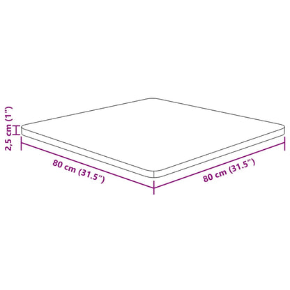 vidaXL Plateau de table carré chêne traité marron clair 80x80x2,5 cm