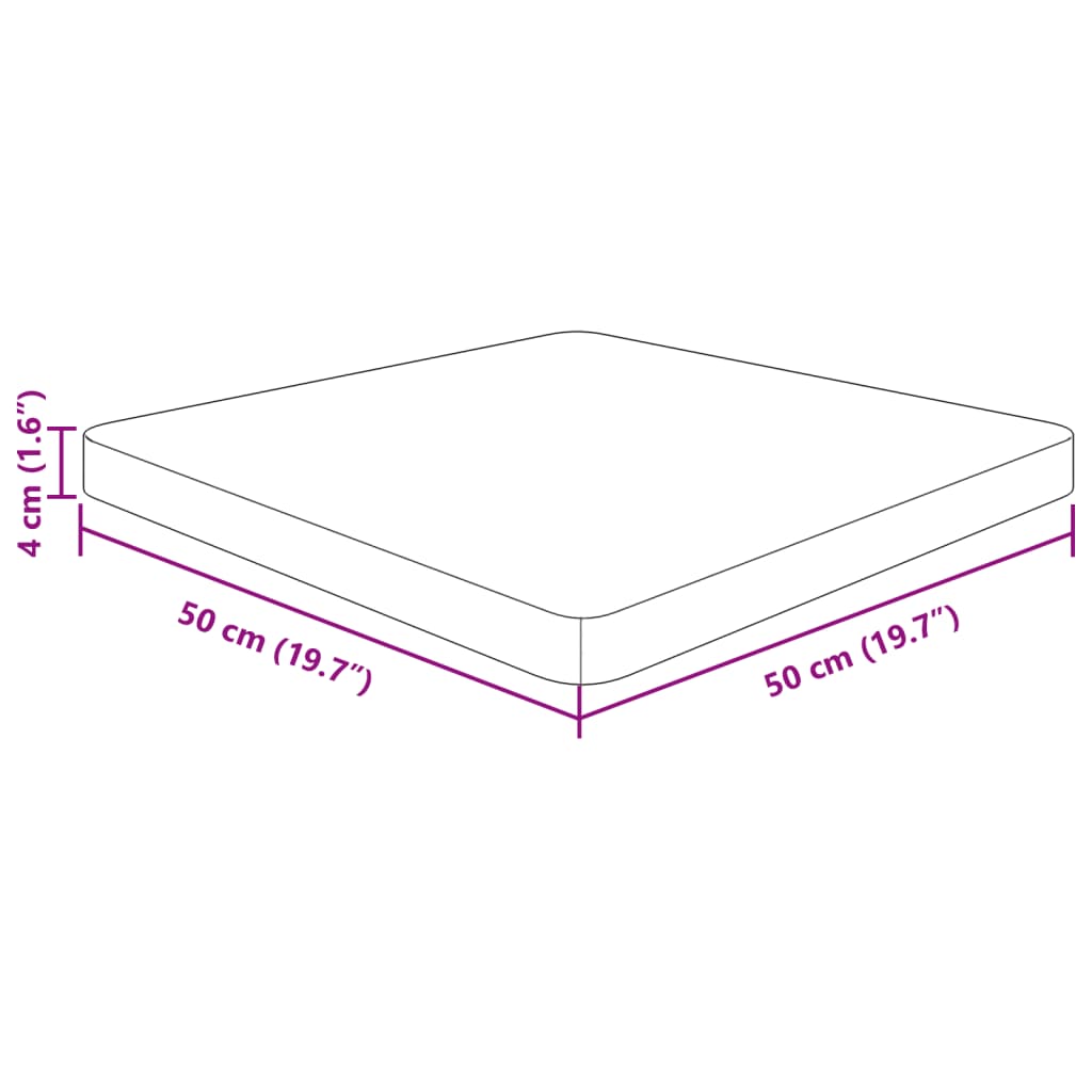 vidaXL Plateau de table carré Chêne traité marron foncé 50x50x4cm