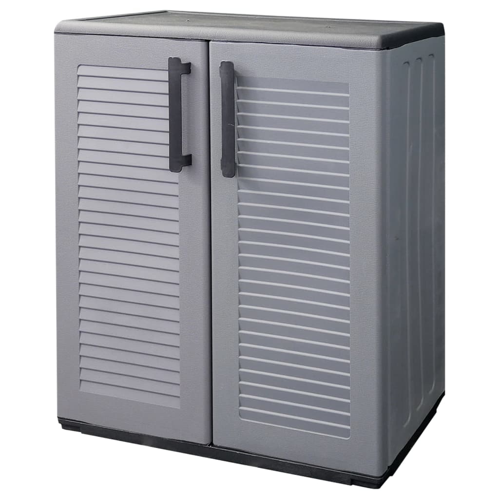 vidaXL Armoire de rangement de jardin Gris Noir 68x37x84 cm PP