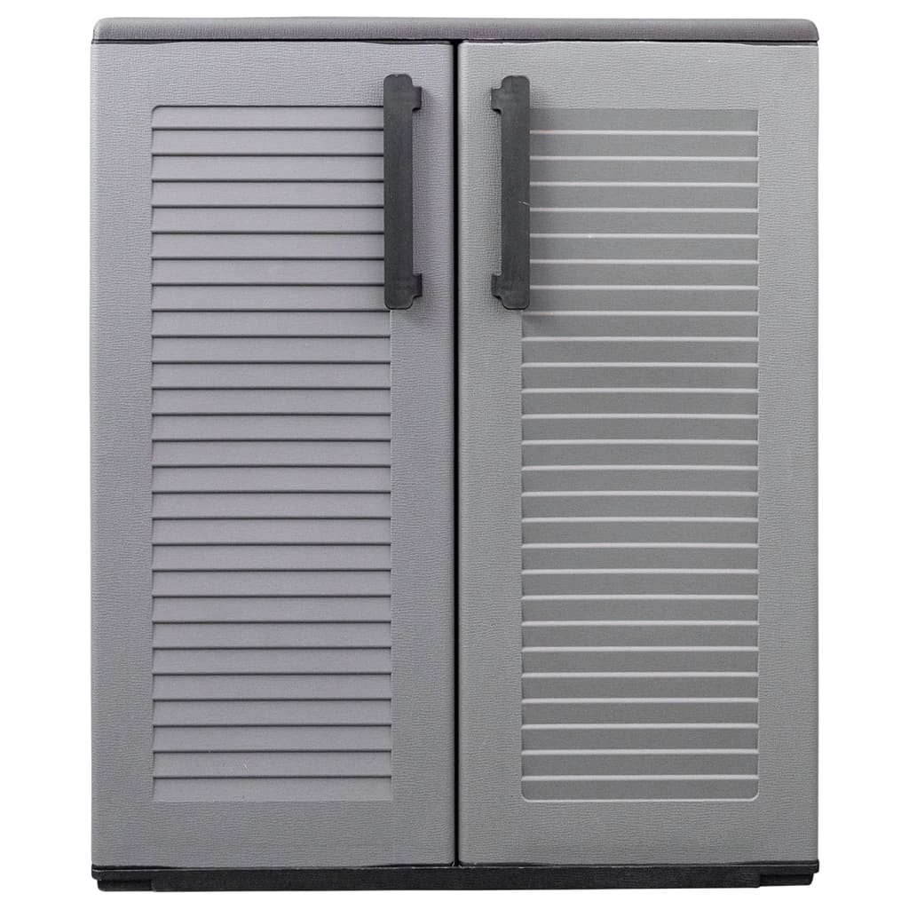 vidaXL Armoire de rangement de jardin Gris Noir 68x37x84 cm PP
