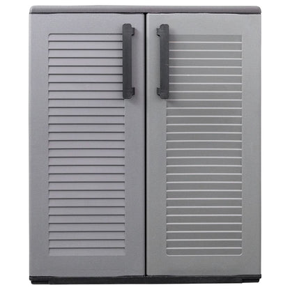 vidaXL Armoire de rangement de jardin Gris Noir 68x37x84 cm PP