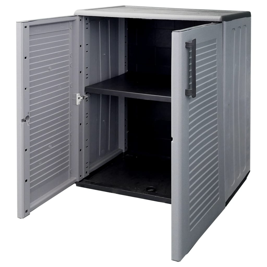 vidaXL Armoire de rangement de jardin Gris Noir 68x37x84 cm PP