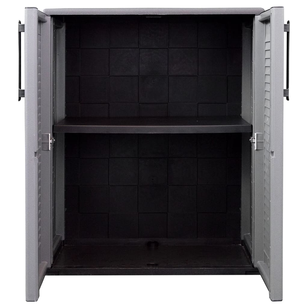 vidaXL Armoire de rangement de jardin Gris Noir 68x37x84 cm PP