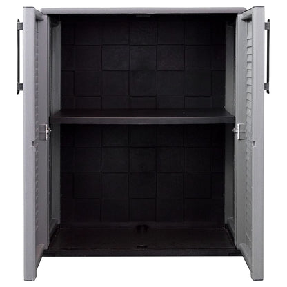 vidaXL Armoire de rangement de jardin Gris Noir 68x37x84 cm PP