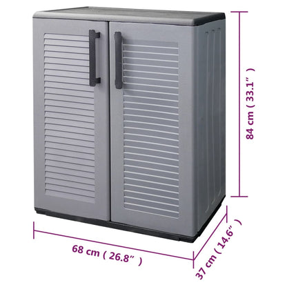 vidaXL Armoire de rangement de jardin Gris Noir 68x37x84 cm PP
