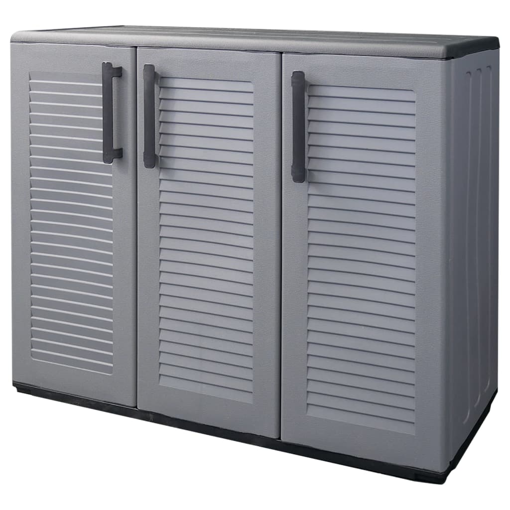 vidaXL Armoire de jardin gris et noir 102x37x84 cm PP