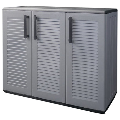 vidaXL Armoire de jardin gris et noir 102x37x84 cm PP