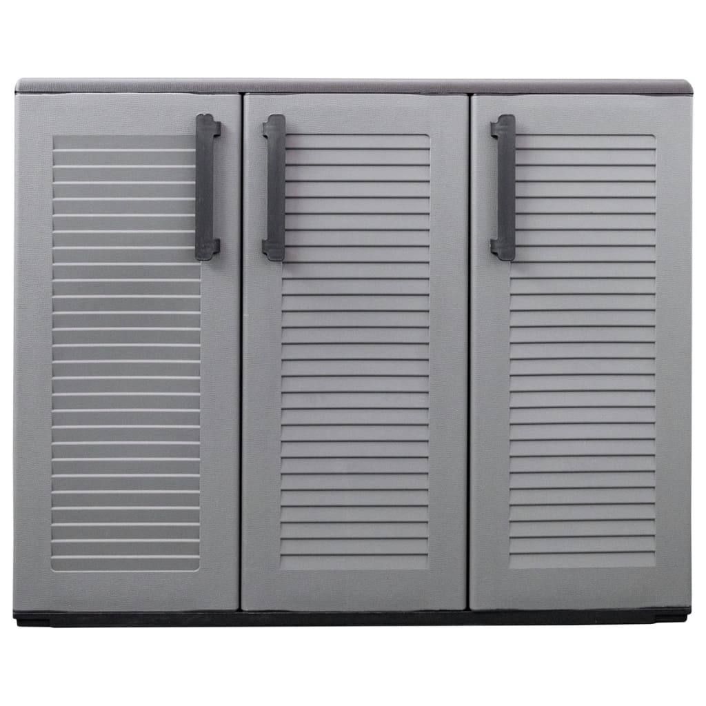 vidaXL Armoire de jardin gris et noir 102x37x84 cm PP