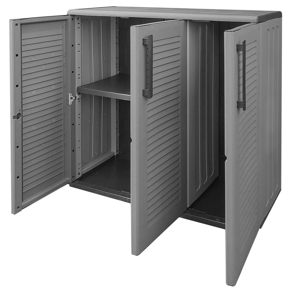 vidaXL Armoire de jardin gris et noir 102x37x84 cm PP