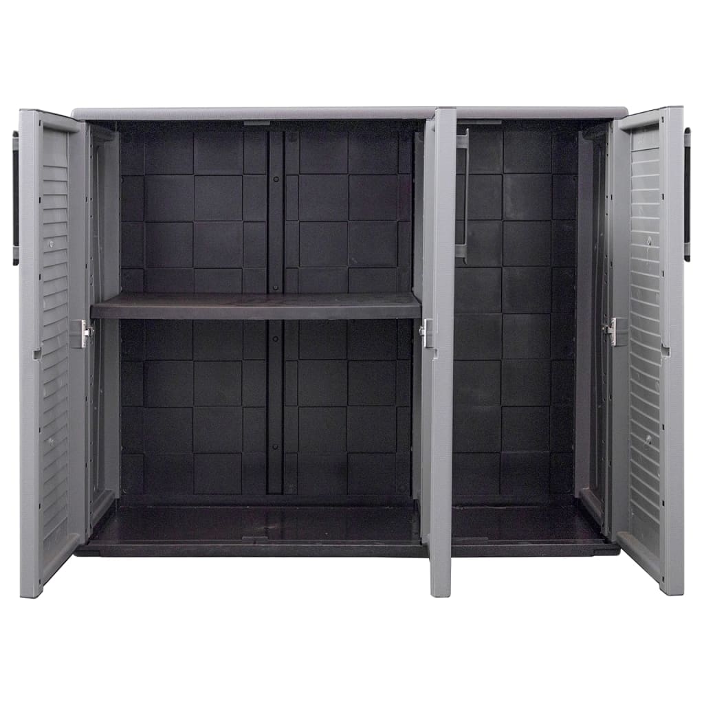 vidaXL Armoire de jardin gris et noir 102x37x84 cm PP