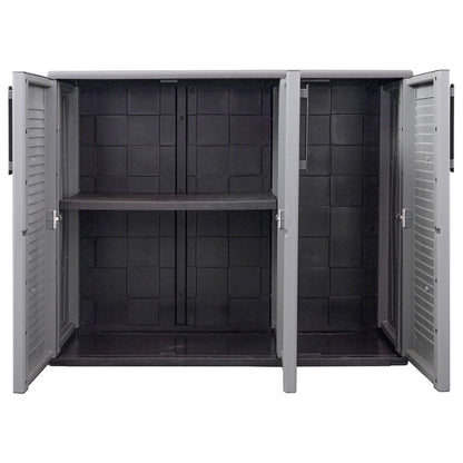 vidaXL Armoire de jardin gris et noir 102x37x84 cm PP